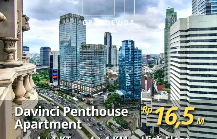 Jendral Sudirman Apartemen Davinci Penthouse, Lantai Tinggi, City View Cantik.