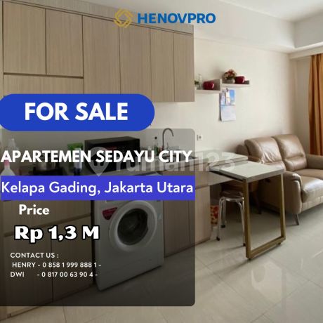 Dijual Apt Sedayu City Unit Sudut 1BR Best City View Furnish 