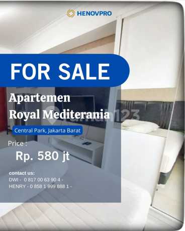 Royal Medit Unit STUDIO Full Furnish Turun Harga Bisa KPA