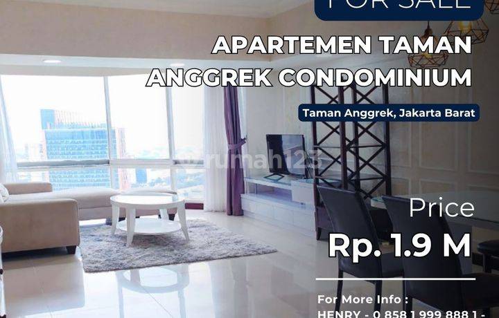 Investasi Terbaik Unit Renov Taman Anggrek Condo 2+1BR City