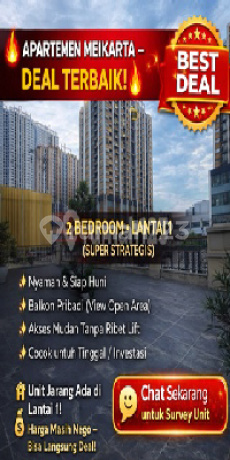 Rare Unit! 2Br Meikarta Lantai 1 + Balkon, Akses Praktis & Nyaman