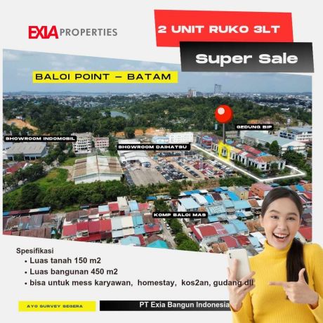 2 Unit ruko 3 Lantai Seharga Ruko 2 Lantai Baloi Point 2 Unit ruko 3 Lantai Seharga Ruko 2 Lantai Baloi Point