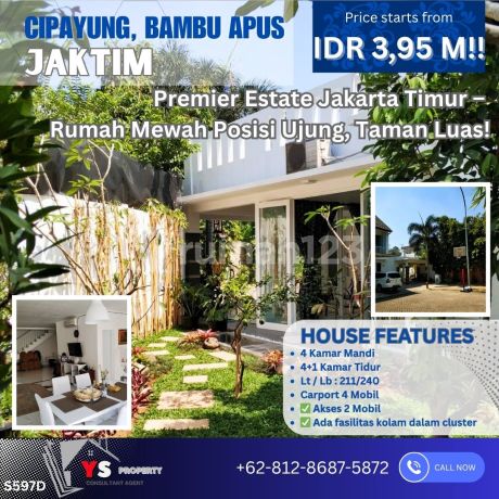 Premier Estate Jakarta Timur – Hunian Eksklusif Ujung Jalan dengan Taman Luas & Fasilitas Lengkap! S597D