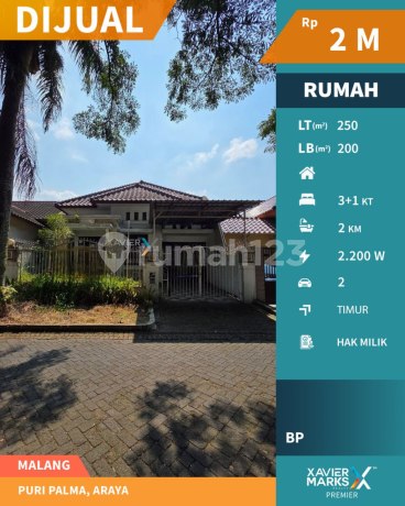 Rumah Murah 4 Kt di Puri Palma Araya Blimbing Malang