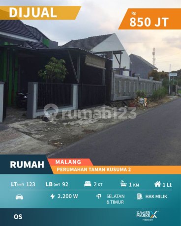 Rumah Strategis di Taman Kusuma 2 Tasikmadu Dekat Suhat Malang