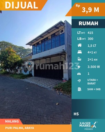 Dijual Rumah Hook di Puri Palma Araya Malang Kawasan Elit Dijual Rumah Hook di Puri Palma Araya Malang Kawasan Elit