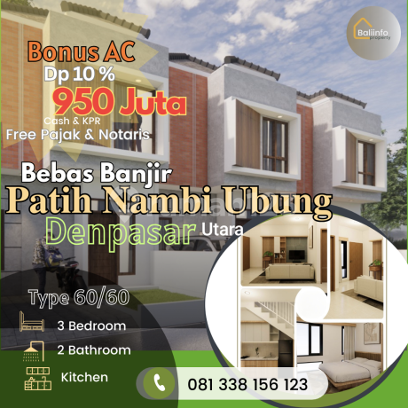 Jual Rumah Murah Tingkat Dekat Sekolah Taman Rama Patih Nambi Ubung Denpasar Bali