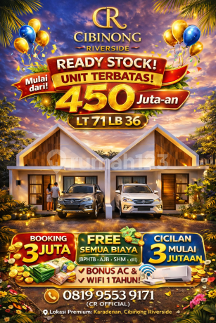 Ready to Occupy House in Cibinong Karadenan, Down Payment as You Like + Free Fees