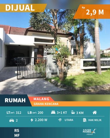Dijual Rumah di Jalan Boulevard Graha Kencana Malang Dekat Hawaii Park