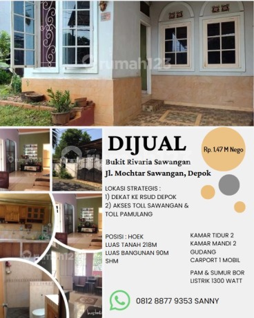 Rumah Murah , Hook di Bukit Rivaria Sawangan , Depok