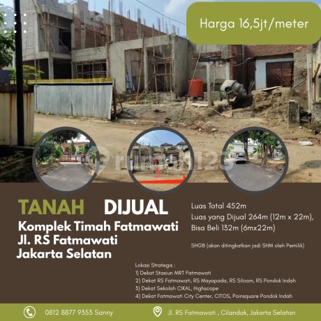 Tanah Murah Mulai 132M di Komplek Timah Fatmawati, Jakarta Selatan