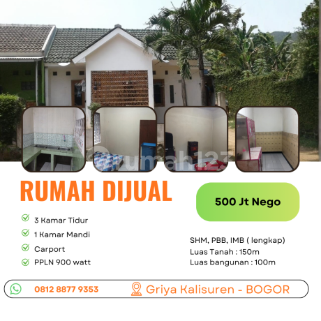 Rumah 150Meter di Griya Kalisuren Asri Tajurhalang, Bogor