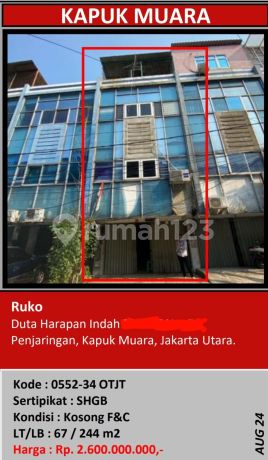 Ruko Duta Harapan Indah Kapuk Sitaan Bank Ruko Duta Harapan Indah Kapuk Sitaan Bank