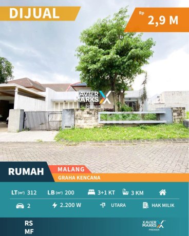 Dijual Rumah Modern di Boulevard Perumahan Graha Kencana, Malang