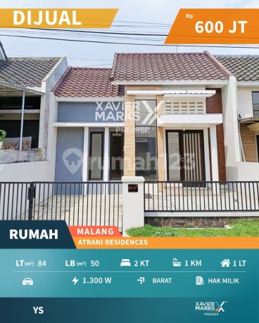 Dijual Murah Rumah Cantik Siap Huni di Atrani Residence, Bandulan Mlg