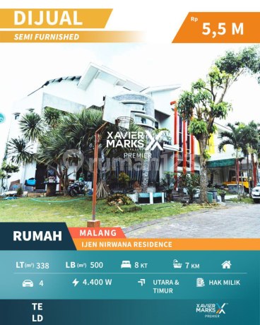 Dijual Rumah Premium Mewah 8 Kt Di Ijen Nirwana Residence, Malang