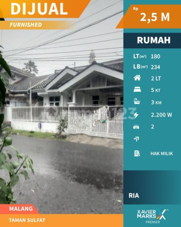 Dijual Rumah Furnished di Perumahan Taman Sulfat Kota Malang Dijual Rumah Furnished di Perumahan Taman Sulfat Kota Malang