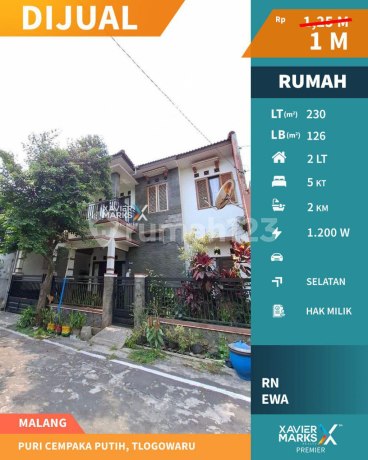 For Sale Modern 2-Storey House in Puri Cempaka Putih, Tlogowaru Mlg