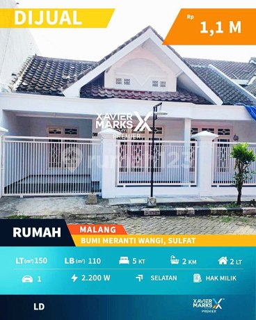 Dijual Murah Rumah Bagus di Bumi Meranti Wangi, Sulfat Mlg Dijual Murah Rumah Bagus di Bumi Meranti Wangi, Sulfat Mlg