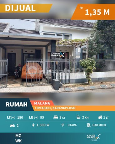 For Sale Modern Minimalist 1-Story House in Tirtasani Royal Resort, Karangploso, Malang