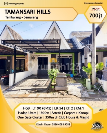 Rumah Dekat Undip Cluster Tamansari Hills, Tembalang, Semarang
