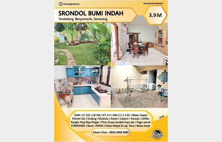 Rumah Dekat Undip Perum SBI Srondol Bumi Indah Tembalang Semarang