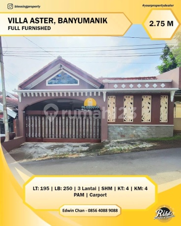 Rumah 2 lantai Dekat Undip Cluster Villa Aster Srondol Semarang