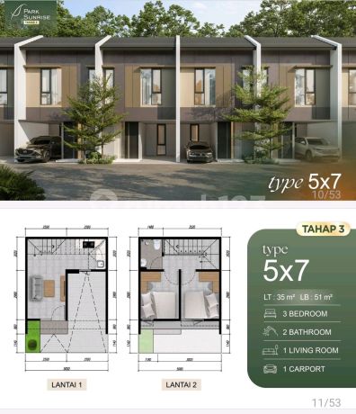 Park Sunrise Rumah Baru 2 Lantai Surabaya Timur Unit Terbatas