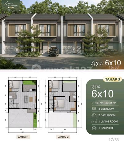 Park Sunrise Hunian 2 Lantai Surabaya Timur Akses Dekat Merr