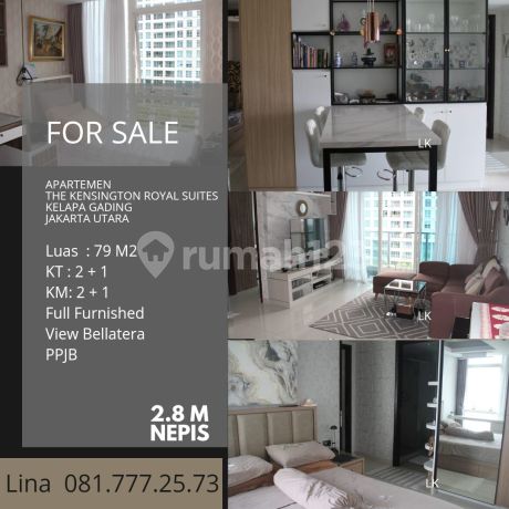 Dijual Apartemen The Kengsinton Royal Suites 2 BR, Kelapa Gading. Jakarta Utara