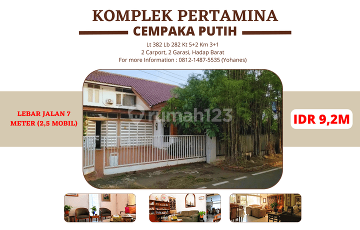 Rumah Cempaka Putih Komplek Pertamina Lokasi Strategis
