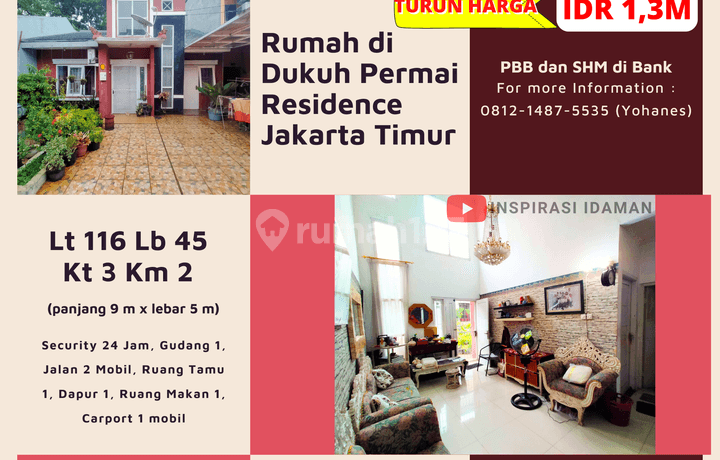 Rumah di Dukuh Permai Residence Jakarta Timur