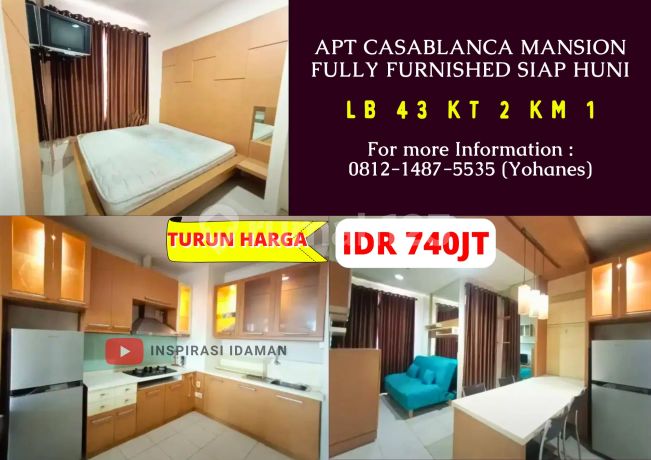 Casablanca Mansion 43M² 2BR 11th Floor Fully Furnished Ready to Occupy