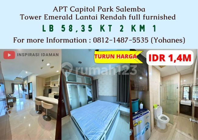 Apt Capitol Park Salemba 2Br Tower Emerald Low Floor Furnished Apt Capitol Park Salemba 2Br Tower Emerald Low Floor Furnished