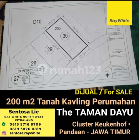 Murah Dijual 200 M2 Tanah Kavling The Taman Dayu - Cluster Keukenhof - Pandaan - Pasuruan - Jawa Timur 