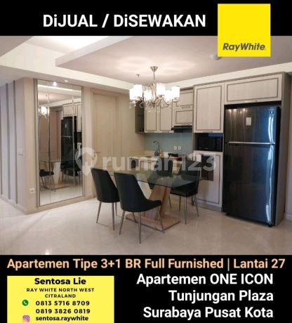 Dijual Apartemen One Icon Residence Tipe 3+1 Bedroom Full Furnished - Lantai 27- Akses Tunjungan Plaza Shopping Mall Surabaya Pusat Kota Dijual Apartemen One Icon Residence Tipe 3+1 Bedroom Full Furnished - Lantai 27- Akses Tunjungan Plaza Shopping Mall Surabaya Pusat Kota