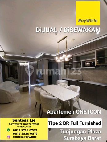 Dijual Apartemen One Icon Residence Tipe 2 Bedroom Full Furnished - Lantai 37- Akses Tunjungan Plaza Shopping Mall Surabaya Pusat Kota