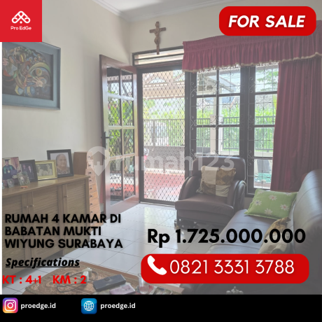 Rumah 4 Kamar Dijual Cepat 1 MILIARAN di Babatan Mukti Wiyung Surabaya