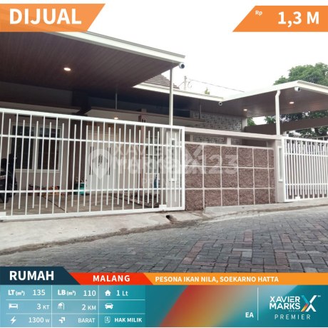 Rumah Baru Gress Cantik Minimalis di Pesona Ikan Nila Malang