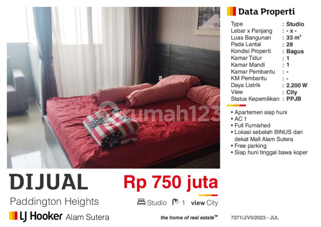 Dijual Apartemen Studio Furnished Bagus Sebelah Binus Alam Sutera Dijual Apartemen Studio Furnished Bagus Sebelah Binus Alam Sutera