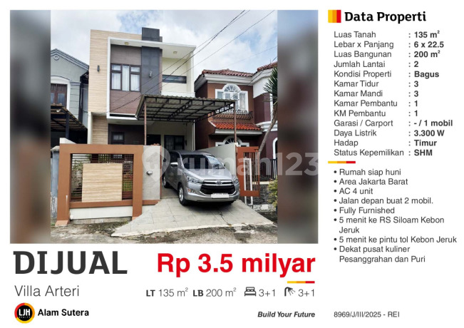 Dijual Rumah Full Furnish Villa Arteri Kebon Jeruk Jakarta Barat Dijual Rumah Full Furnish Villa Arteri Kebon Jeruk Jakarta Barat
