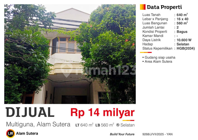 Dijual Gudang Multiguna Plus Kantor Siap Usaha di Alam Sutera Dijual Gudang Multiguna Plus Kantor Siap Usaha di Alam Sutera