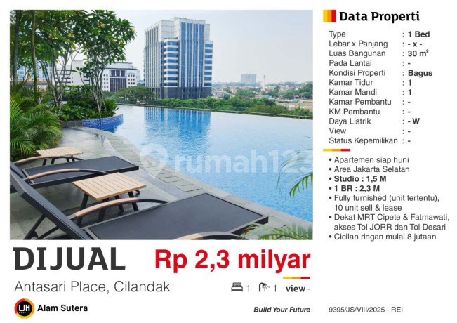 Dijual Apartemen 1BR Furnished Baru Antasari Place Cilandak Dijual Apartemen 1BR Furnished Baru Antasari Place Cilandak