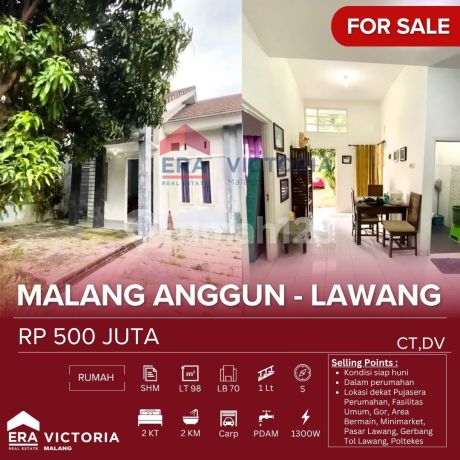 Rumah Jual Siap Huni Lokasi Dekat Pujasera Perumahan, Fasilitas Umum, Gor, Area Bermain, Minimarket, Pasar Lawing, Gerbang Tol Kawang, Poltekes, Rumah Sakit Radjiman 