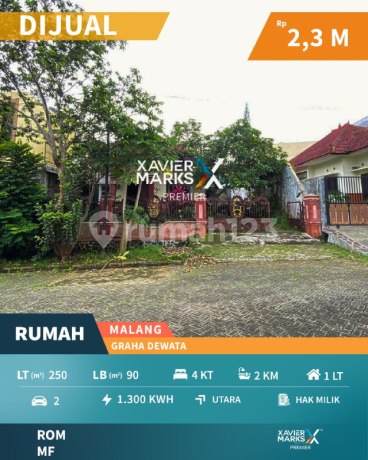 Rumah 1 Lantai di Perumahan Graha Dewata Lowokwaru Malang