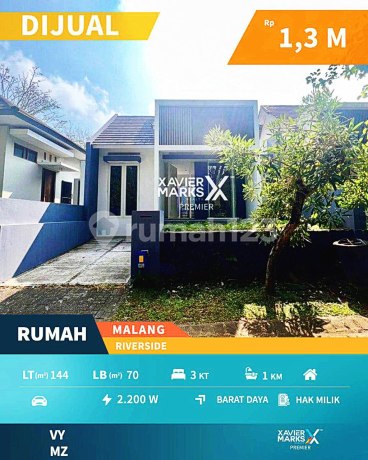 Banting Harga Rumah Minimalis Siap Huni di Perum Riverside, Mlg