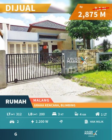 Dijual Rumah Modern Siap Huni di Graha Kencana, Blimbing - Malang