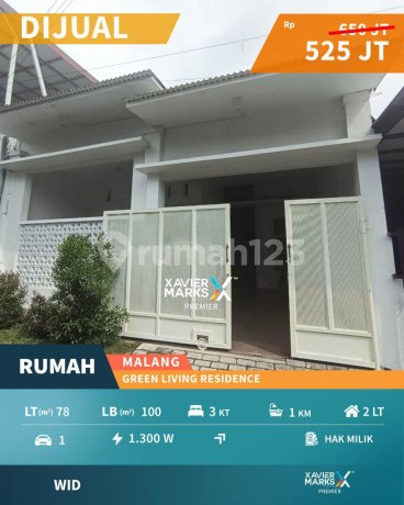 For Sale Quick Minimalist House in Green Living Residence, Gadang Malang
