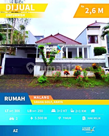 Dijual Rumah 1 Lantai Desain Minimalis di Graha Golf, Araya Mlg Dijual Rumah 1 Lantai Desain Minimalis di Graha Golf, Araya Mlg