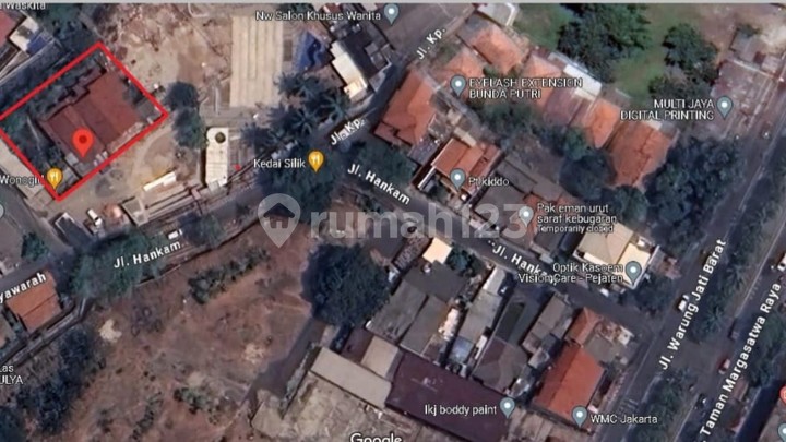 Tanah dan bangunan luas 1896 m2 di jalan Hankam, Ragunan. Pasar Minggu - Jakarta Selatan